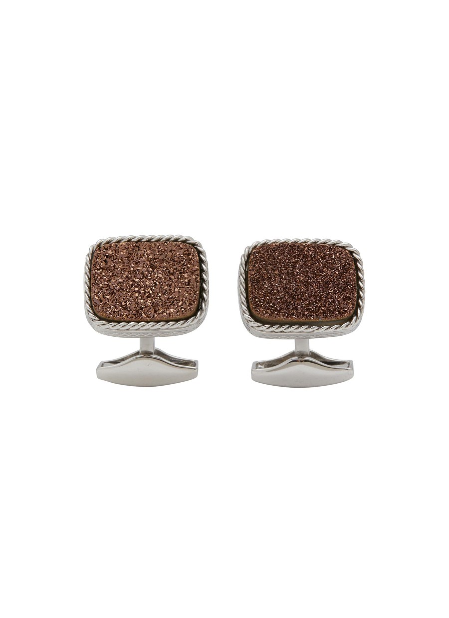 Men TATEOSSIAN Cufflinks | Limited Edition Bronze Drusy Cable Sterling Silver Cufflinks