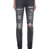 Men AMIRI Pants | Staggered Logo Distressed Jeans