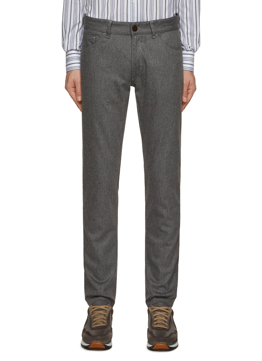 Men PT TORINO Pants | Slim Fit Flannel Wool Jeans