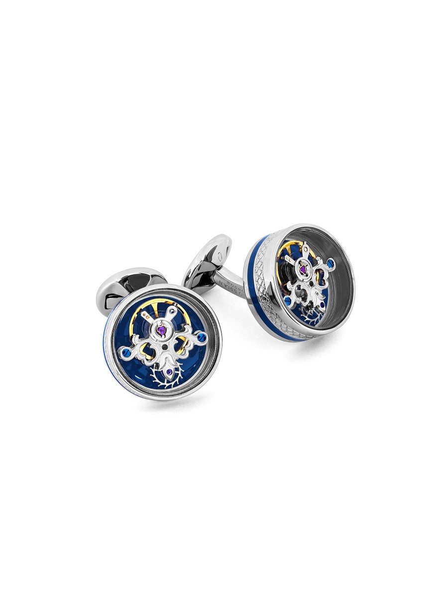 Men TATEOSSIAN Cufflinks | Round Skeleton Tourbillon Cufflinks