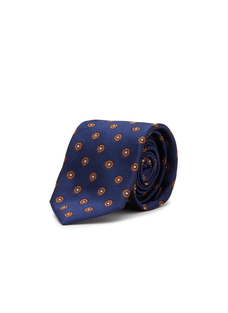 Men STEFANOBIGI MILANO Ties | Floral Embroidered Silk Tie