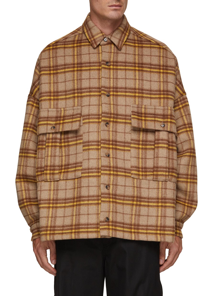 Men THE FRANKIE SHOP Shirts | Oversized Flannel Shirt