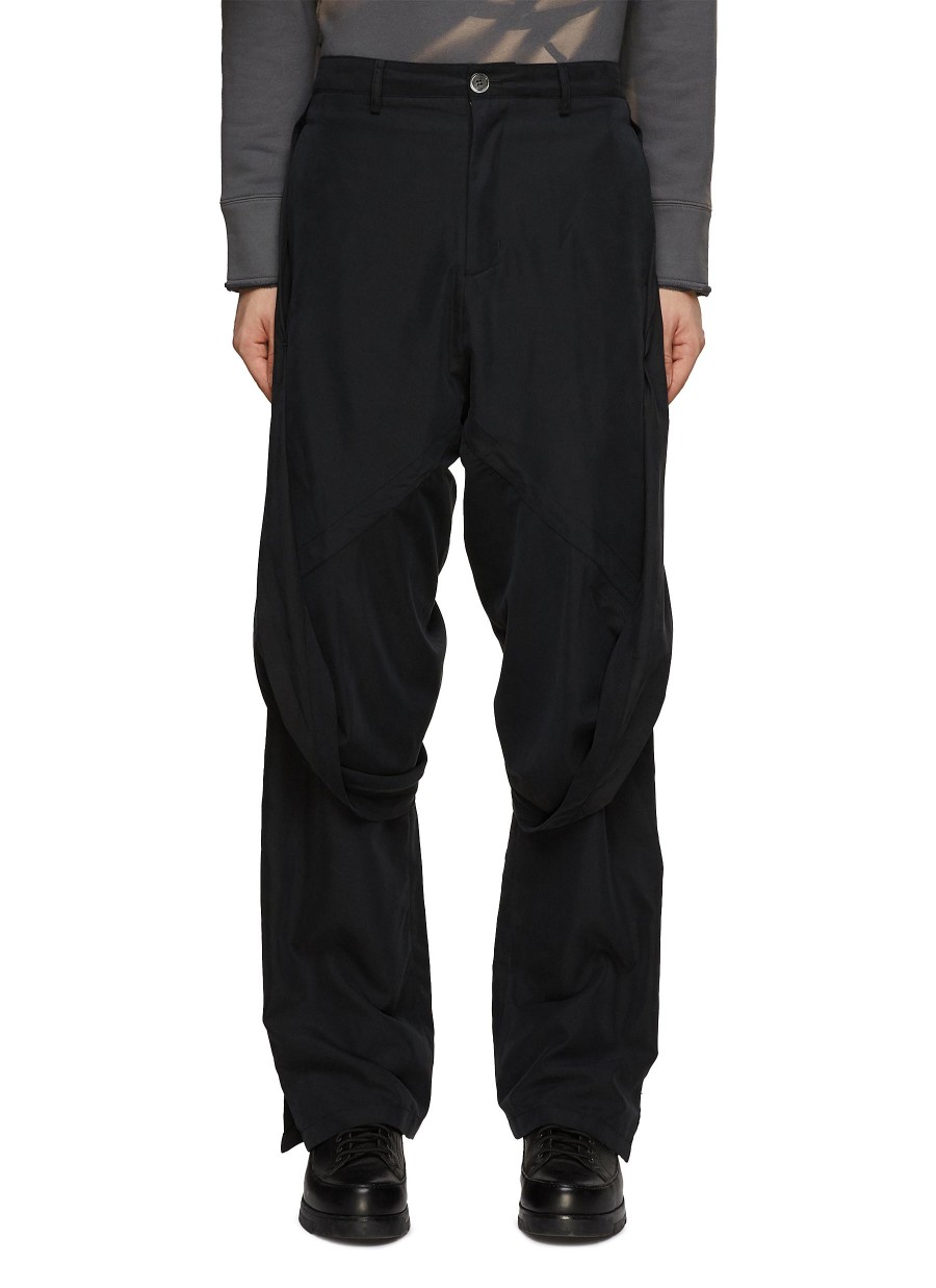 Men JIYONGKIM Pants | Draped Detail Straight Leg Pants