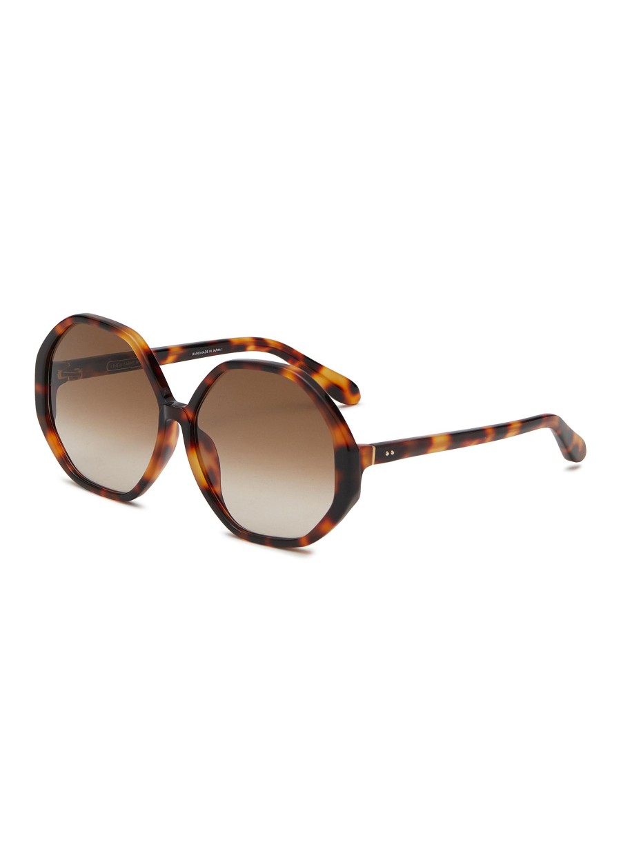 Women LINDA FARROW Eyewear | Paloma Acetate Round Sunglasses