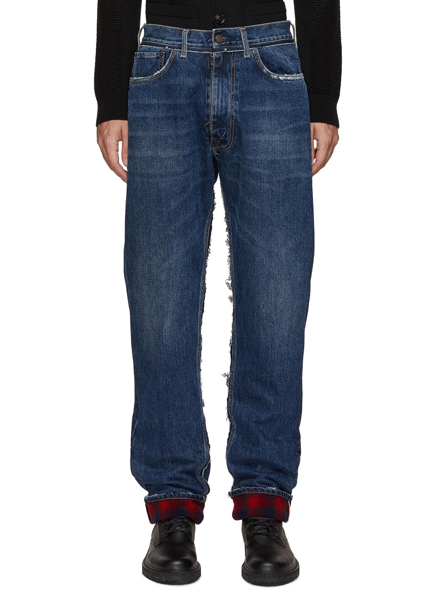 Men MAISON MARGIELA Pants | Flannel Lined Straight Leg Jeans