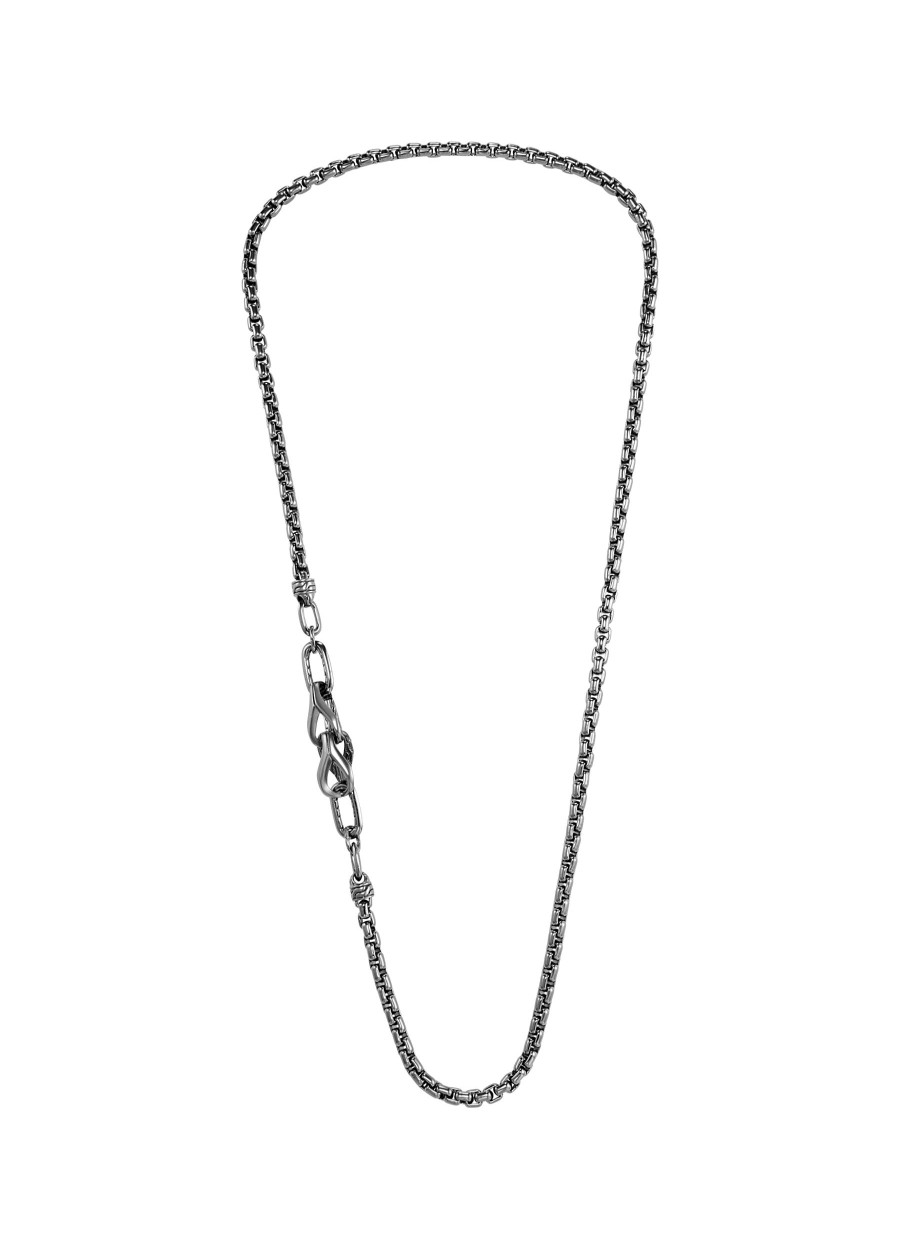 Women JOHN HARDY Fine Jewellery | Classic Chain Black Rhodium Asli Sterling Silver Box Chain Necklace — Size 26