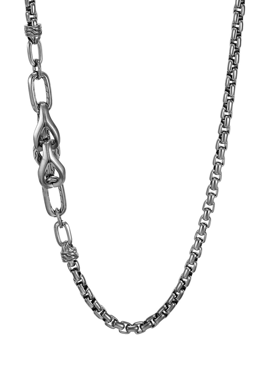 Women JOHN HARDY Fine Jewellery | Classic Chain Black Rhodium Asli Sterling Silver Box Chain Necklace — Size 26