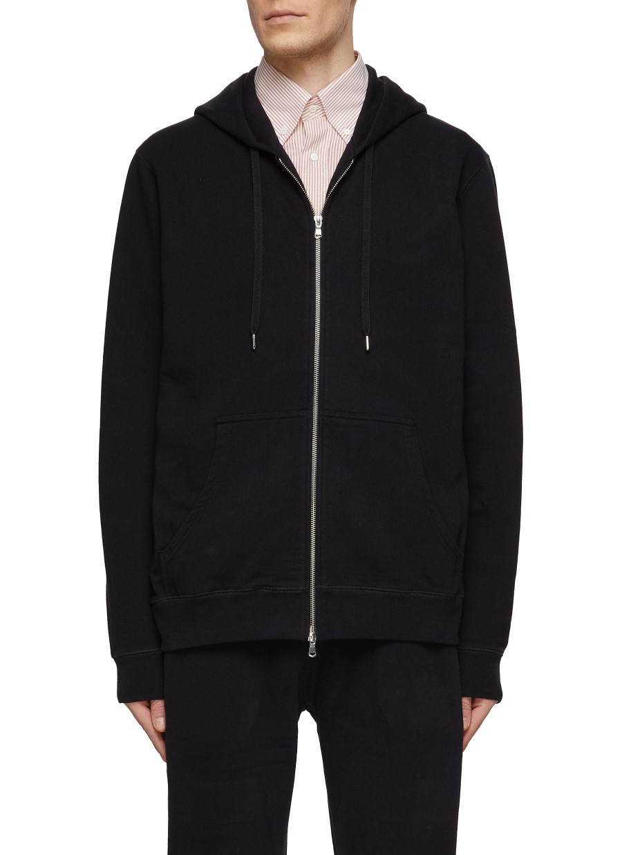 Men SUNSPEL Pullovers & Hoodies | Drawstring Hood Front Zip Cotton Loopback Jacket