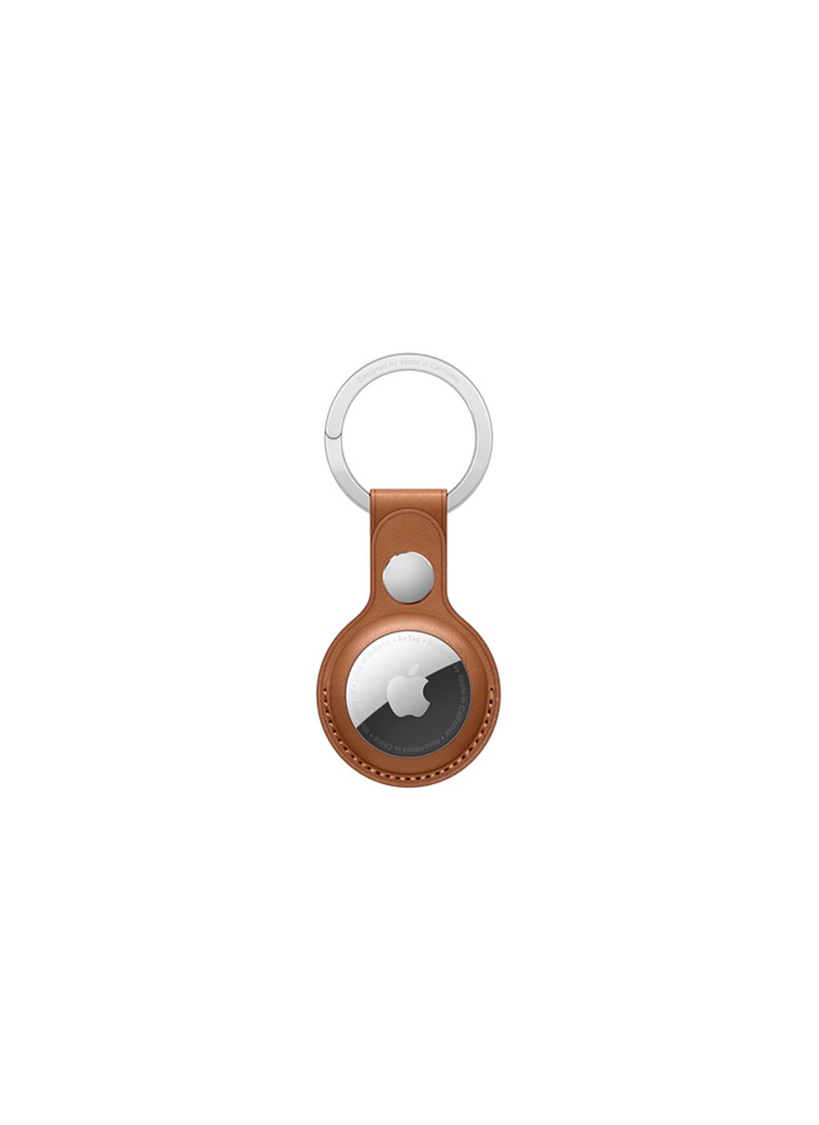 Women APPLE Tech Accessories | Airtag Leather Key Ring Saddle Brown