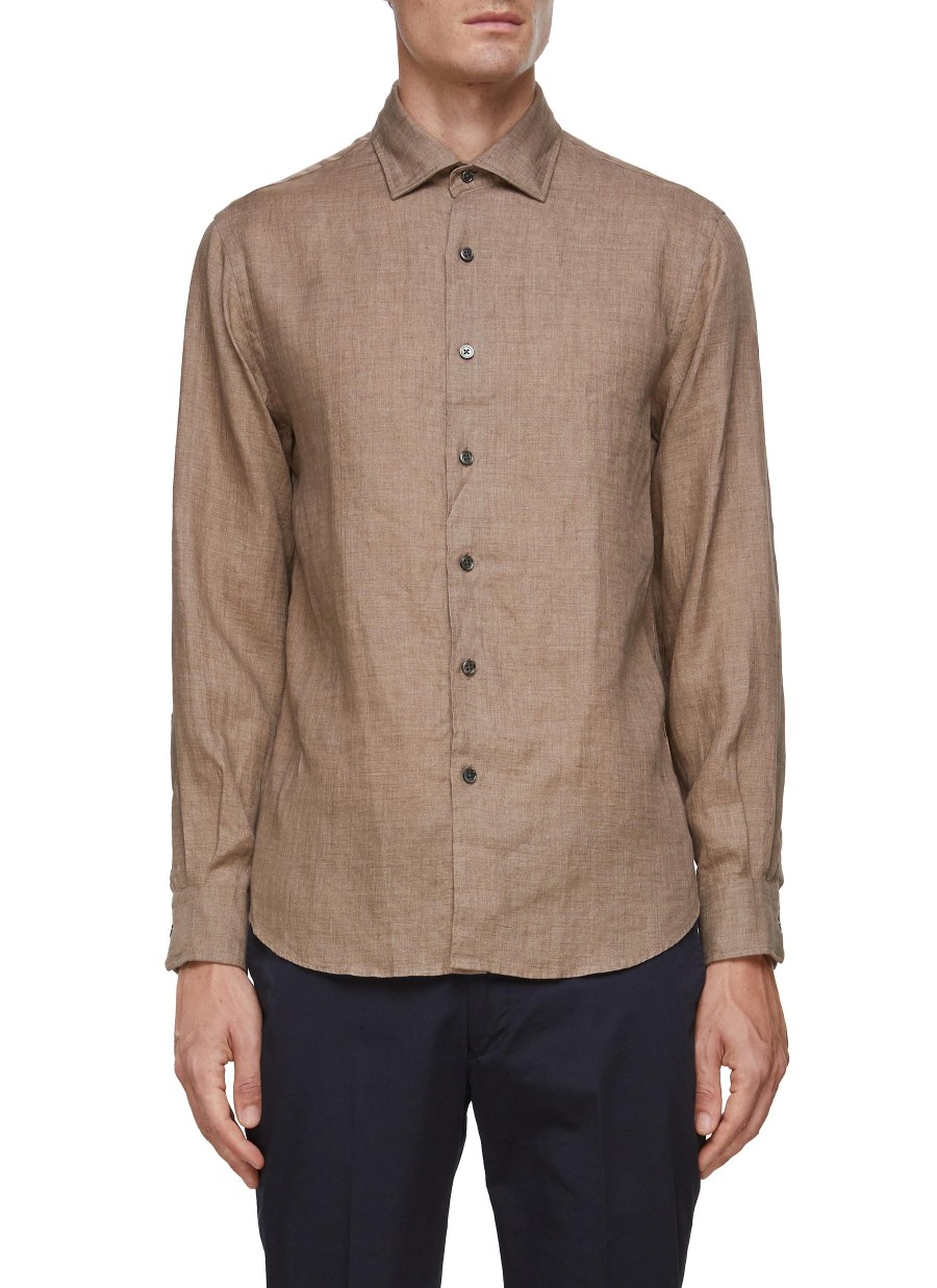 Men TOMORROWLAND Shirts | Spread Collar Linen Shirt