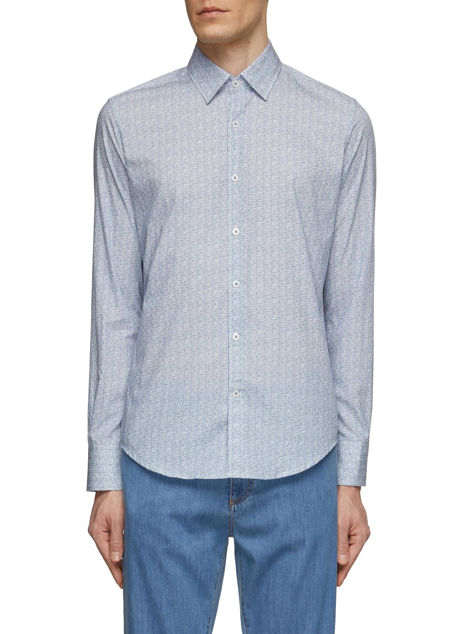 Men CANALI Shirts | Pattern Cotton Shirt