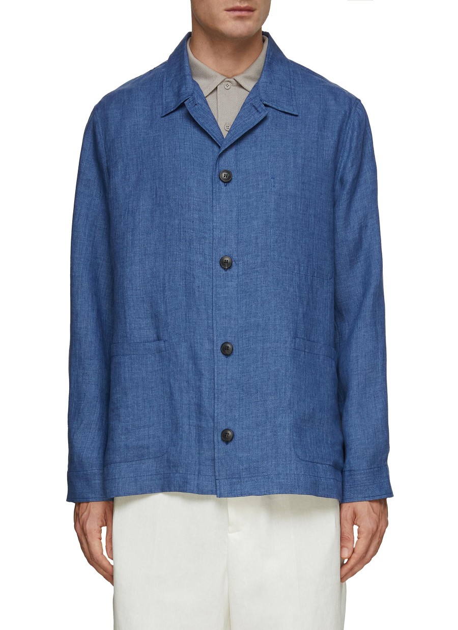 Men SUNSPEL Jackets | Button Front Cotton Jacket