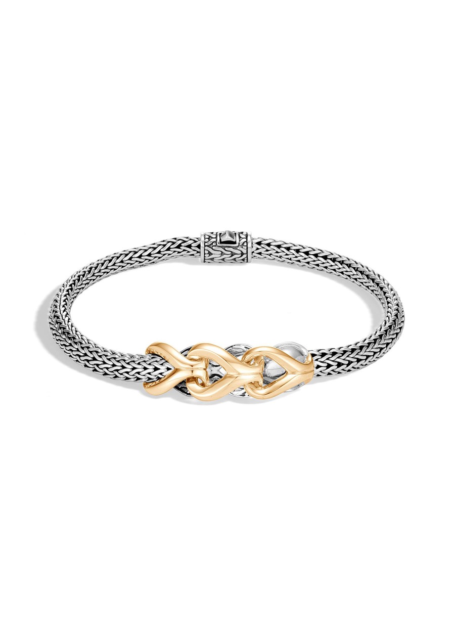 Women JOHN HARDY Fine Jewellery | Classic Chain Asli 18K Gold Sterling Silver Bracelet — Size Us