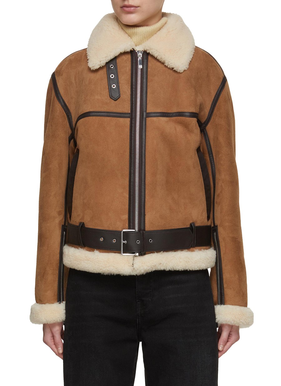 Women TOTEME Jackets | Shearling Leather Aviator Jacket