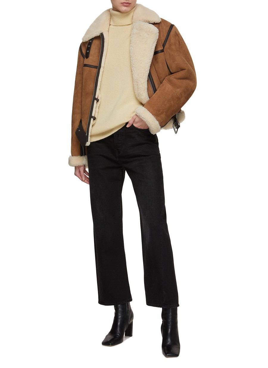 Women TOTEME Jackets | Shearling Leather Aviator Jacket