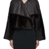 Women YVES SALOMON Jackets | Cropped Draped Collar Wrap Jacket