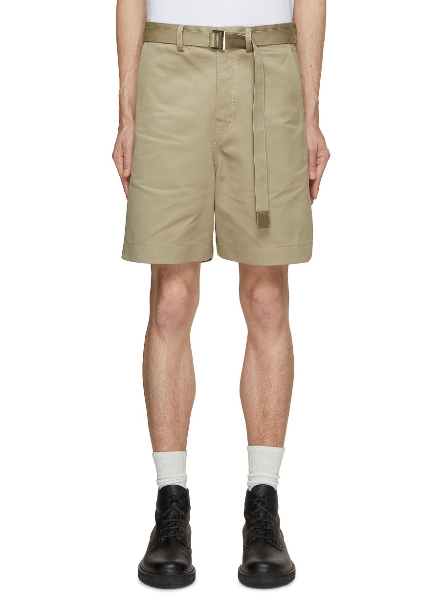 Men SACAI Pants | Belted Chino Shorts