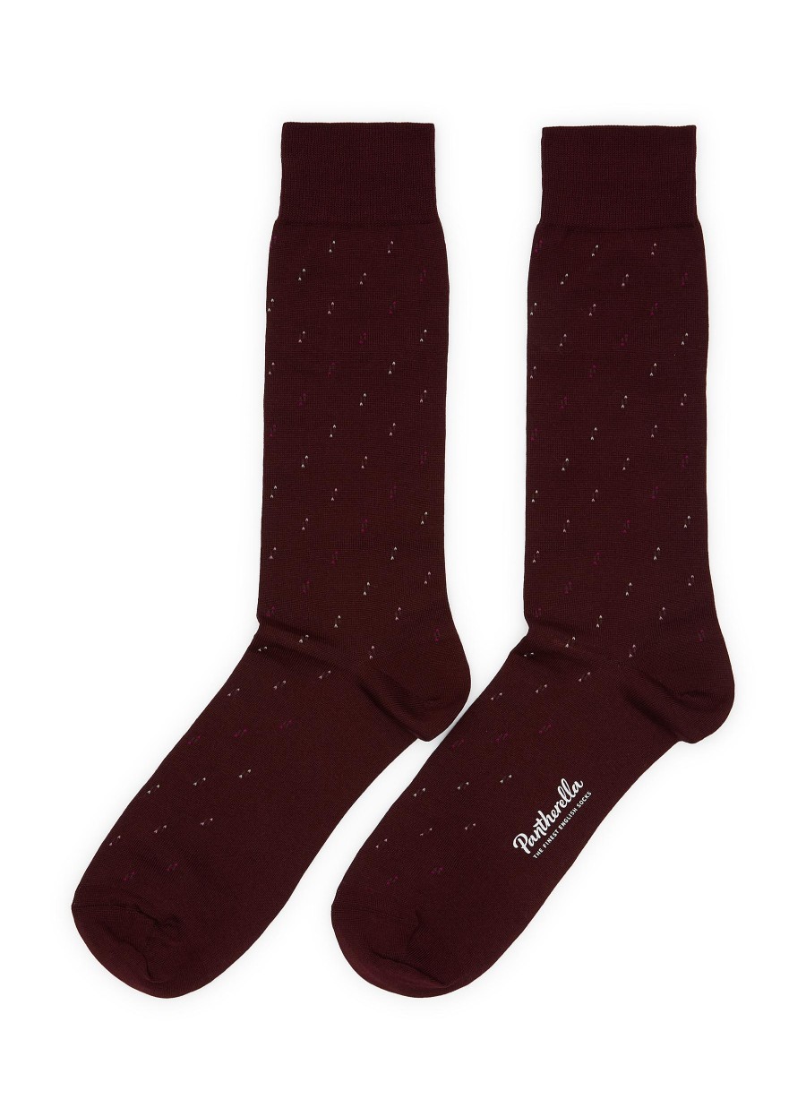 Men PANTHERELLA Socks | Addison Spiral Motif Cotton Long Ankle Socks