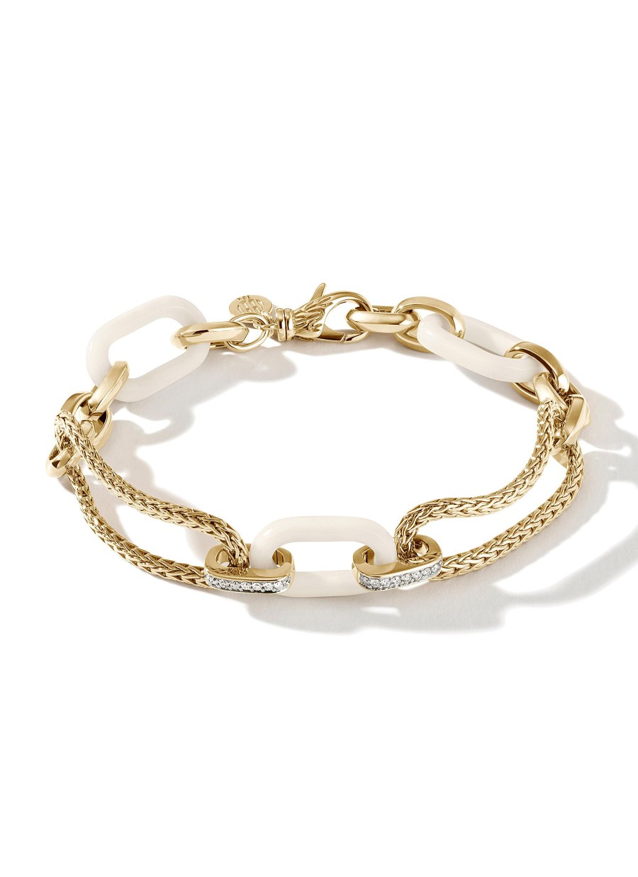 Women JOHN HARDY Fine Jewellery | Classic Chain 18K Gold Diamond Link Bracelet — Size Us