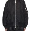 Women SACAI Jackets | Tiered Pleated Bomber Jacket