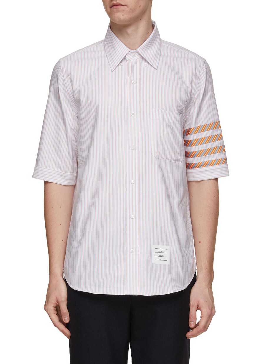 Men THOM BROWNE Shirts | 4 Bar University Striped Shirt