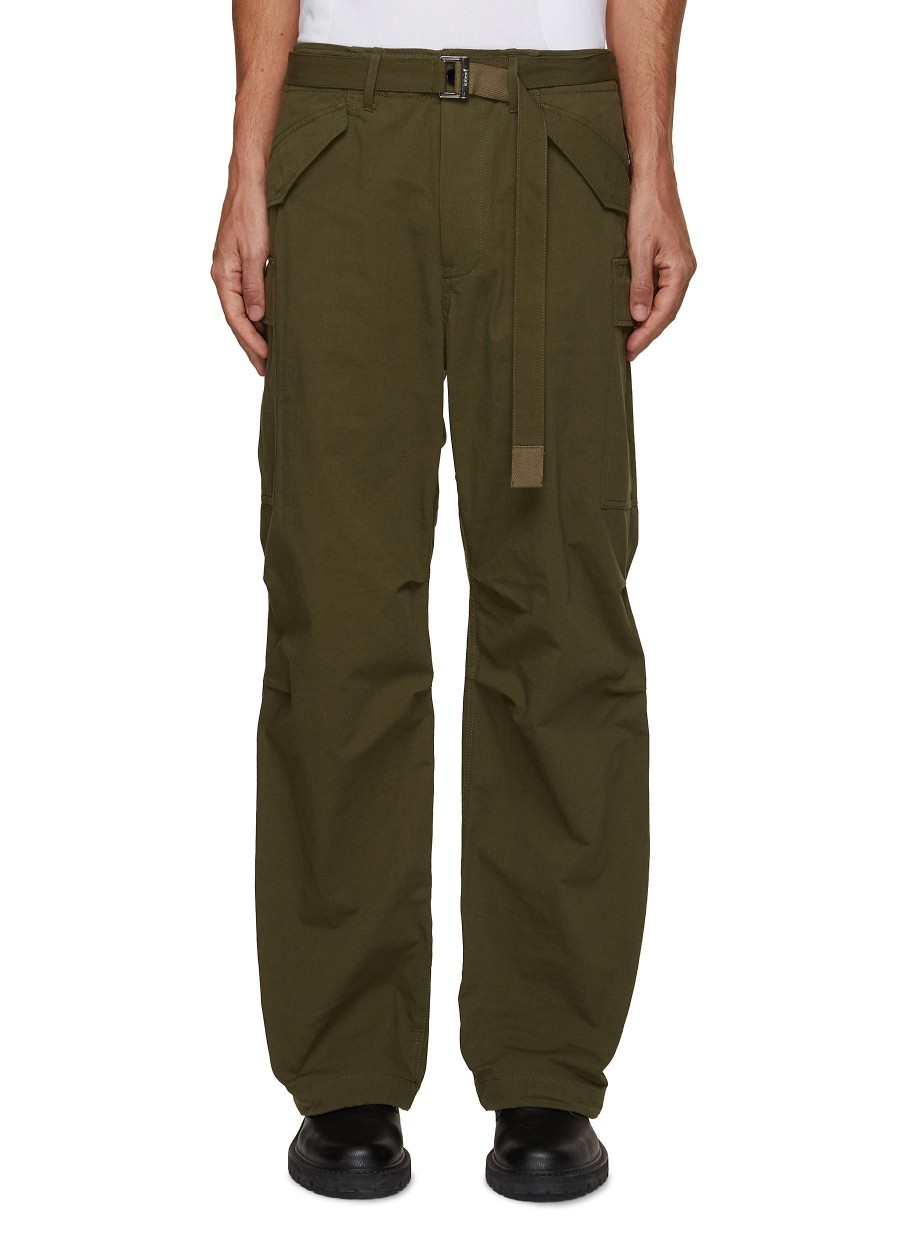 Men SACAI Pants | Belted Back Strap Detail Cargo Pants