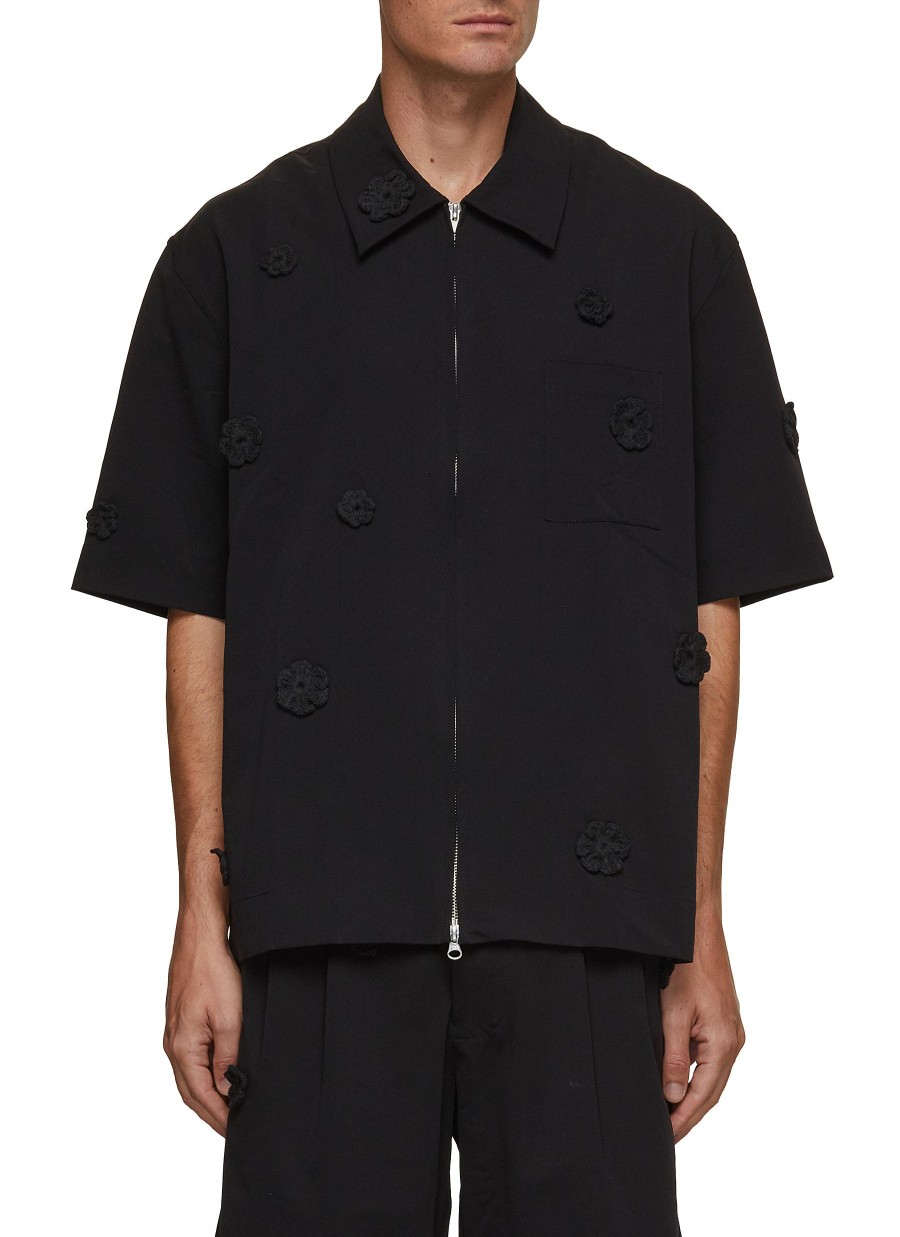 Men SONG FOR THE MUTE Shirts | Daisy Patch Zip Up Shirt