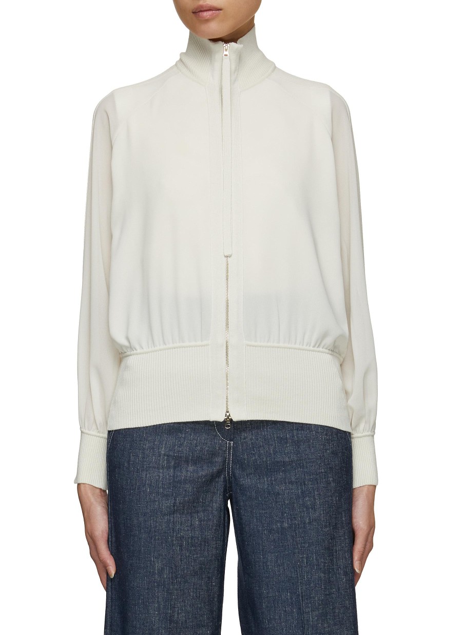 Women MARELLA Jackets | Zip Up Bi-Fabric Bomber