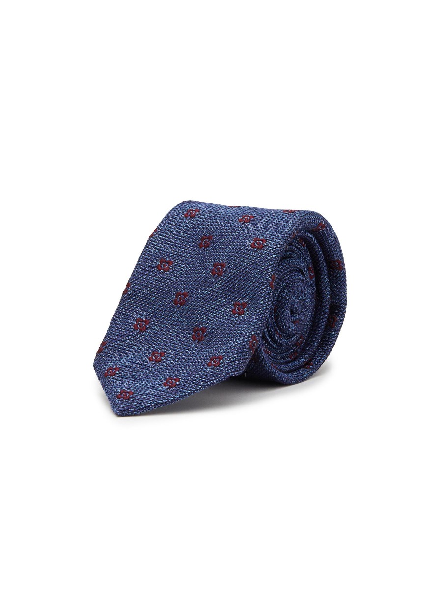 Men STEFANOBIGI MILANO Ties | Floral Embroidered Silk Tie