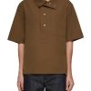 Men BOTTEGA VENETA Shirts | Convertible Collar Boxy Short Sleeve Shirt