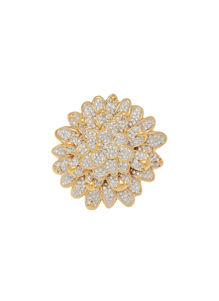 Women LANE CRAWFORD VINTAGE ACCESSORIES Vintage Accessories | Unsigned Gold Tone Swarovski Crystals Brooch