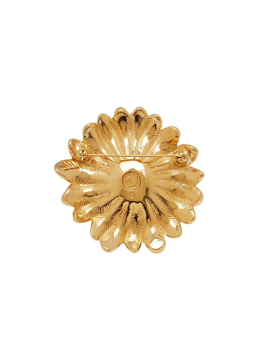 Women LANE CRAWFORD VINTAGE ACCESSORIES Vintage Accessories | Unsigned Gold Tone Swarovski Crystals Brooch