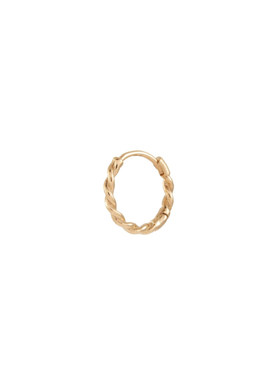 Women MÉTIER BY TOMFOOLERY Fashion Jewellery | 9K Gold Twist Clicker Single Hoop Earring