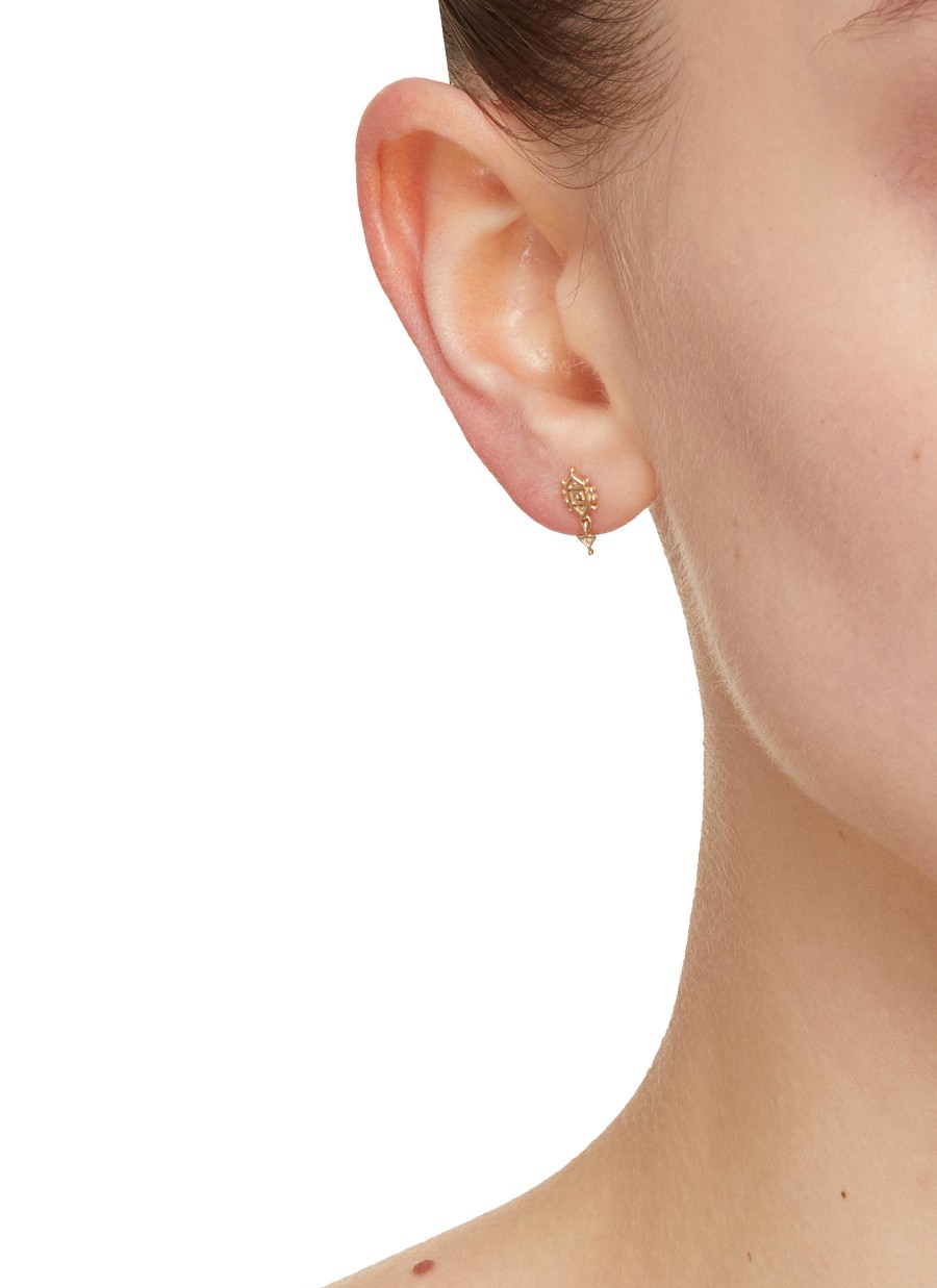 Women MÉTIER BY TOMFOOLERY Fashion Jewellery | Dala Droplet 9K Gold Diamond Single Earring