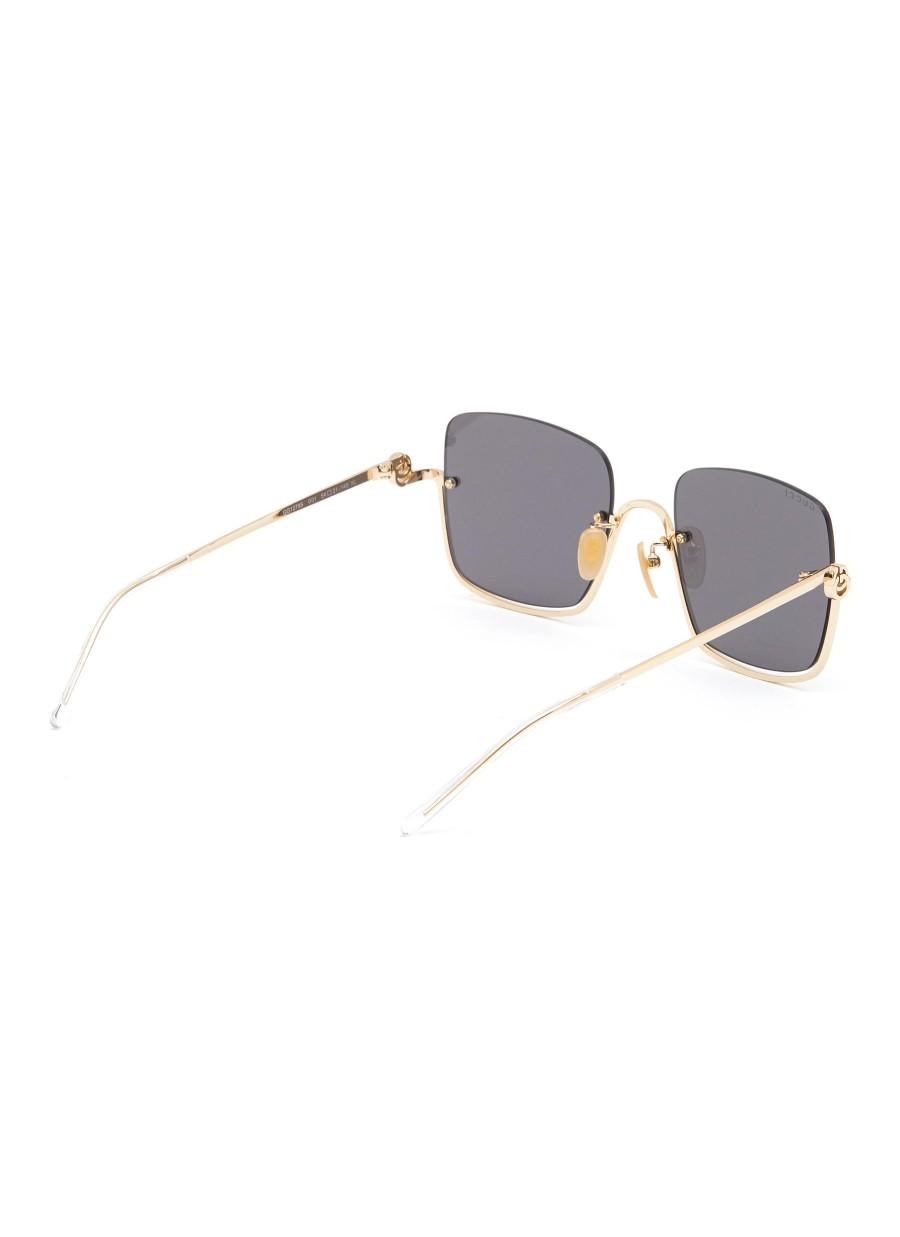 Women GUCCI Eyewear | Metal Half Frame Sunglasses