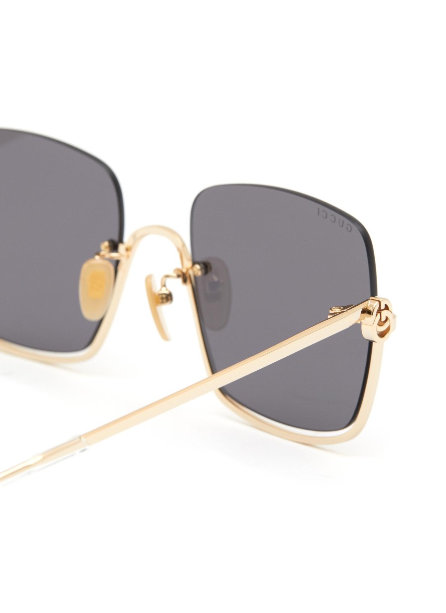 Women GUCCI Eyewear | Metal Half Frame Sunglasses