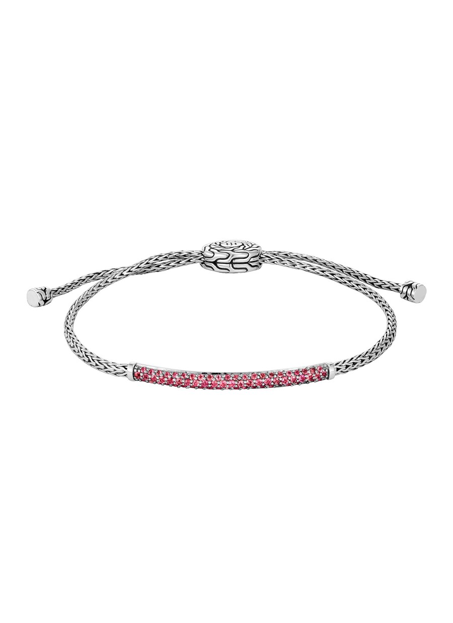 Women JOHN HARDY Fine Jewellery | Classic Chain Sterling Silver Ruby Mini Chain Bracelet — Size S-M