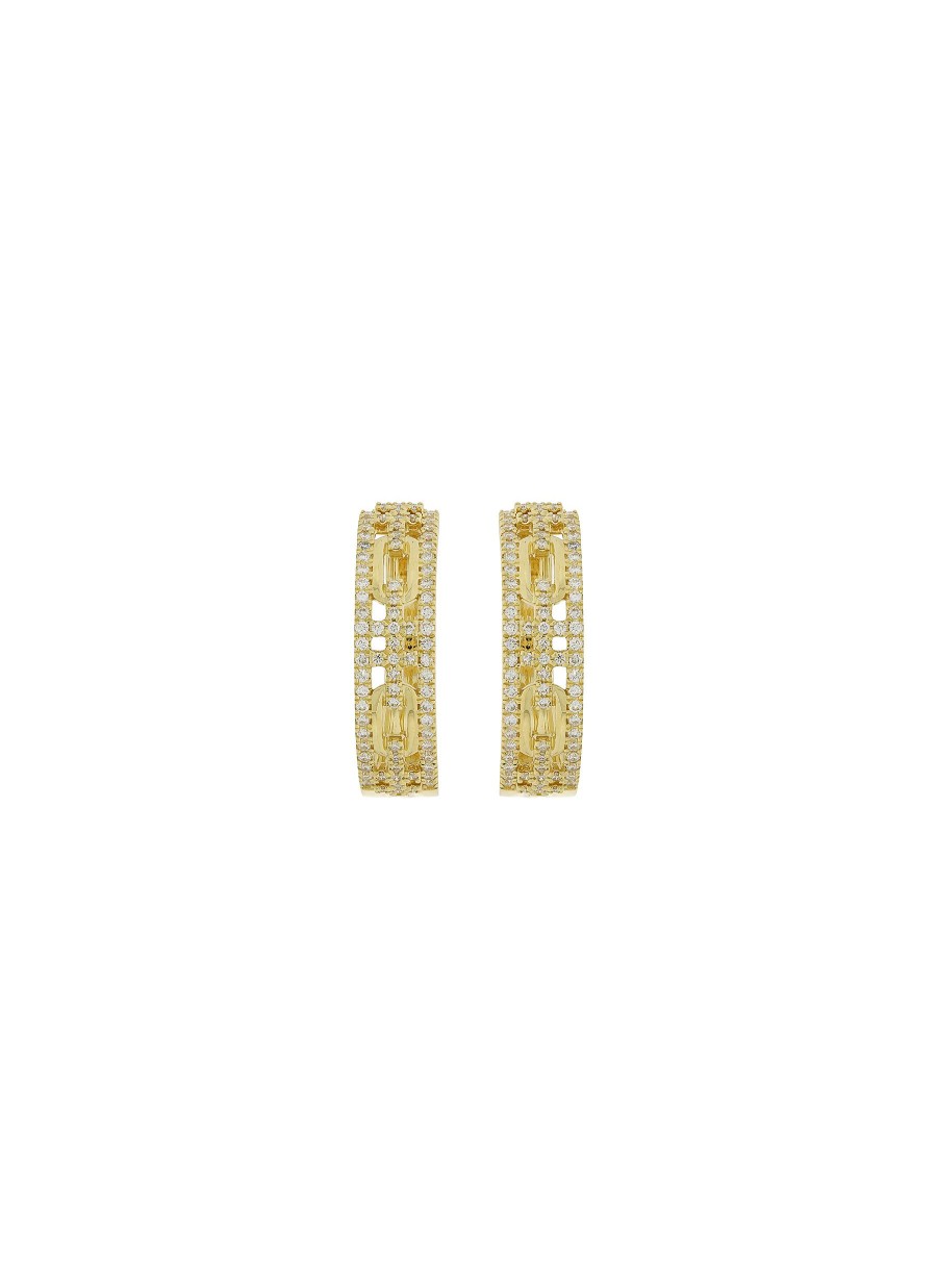 Women LC COLLECTION JEWELLERY Fine Jewellery | 18K Gold Diamond Hoop Earrings