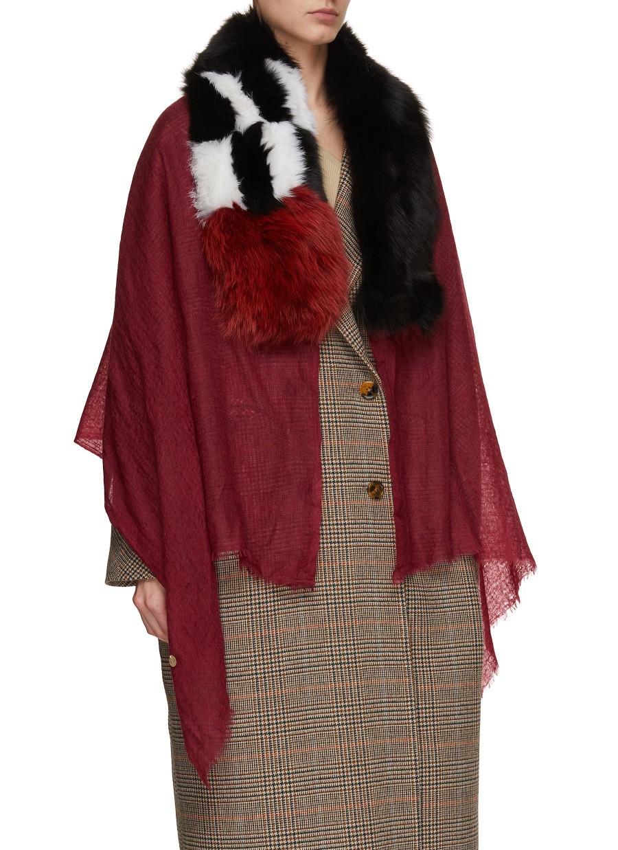 Women VINTAGE SHADES Scarves & Wraps | Fur Collar Cashmere Stole