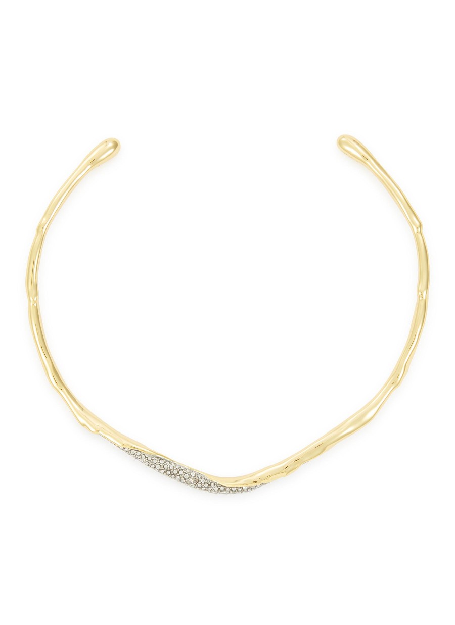 Women ALEXIS BITTAR Fashion Jewellery | Solanales Gold Crystal Skinny Collar