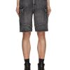 Men SOLID HOMME Pants | Dyed Denim Cargo Shorts