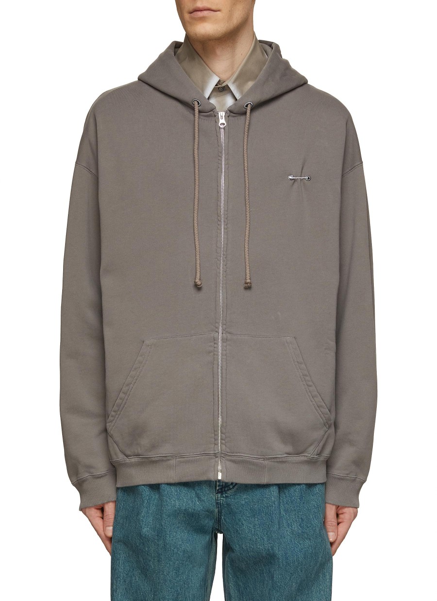 Men MM6 MAISON MARGIELA Pullovers & Hoodies | Zip Up Pin Hoodie