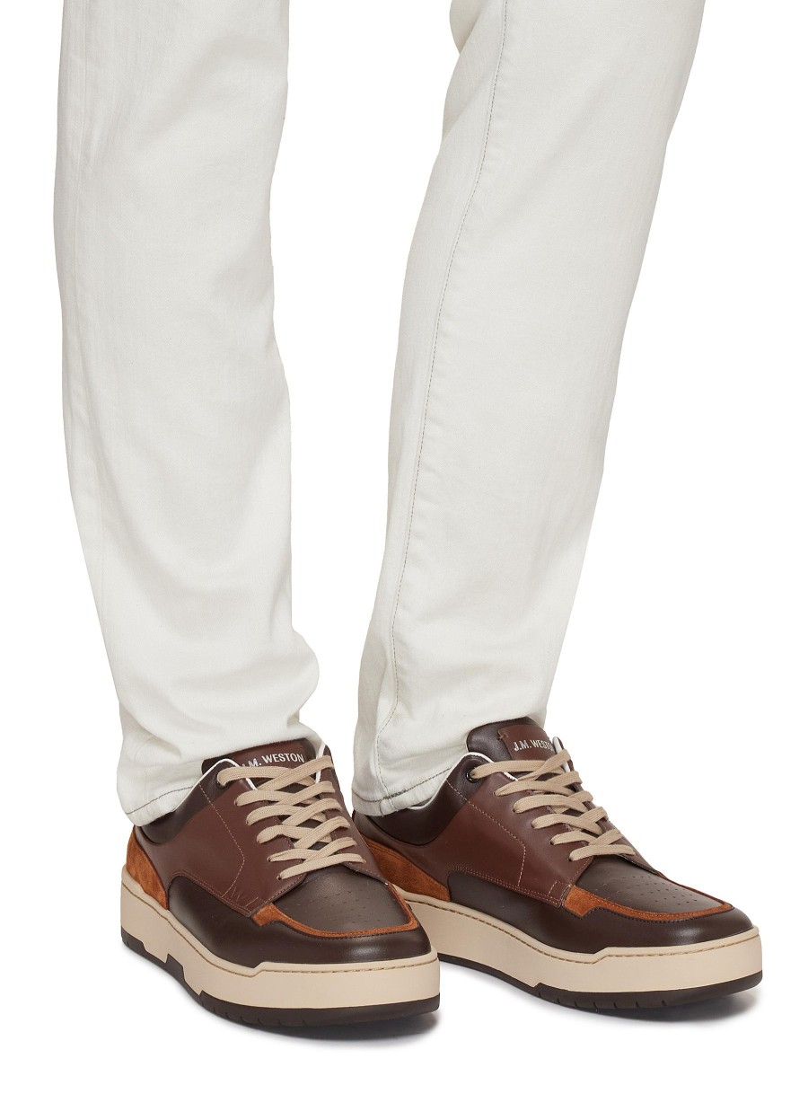 Men J.M. WESTON Flats | On Top Lace Up Sneakers