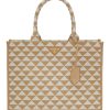 Women PRADA Tote Bags | Large 'Symbole' Triangle Jacquard Tote Bag