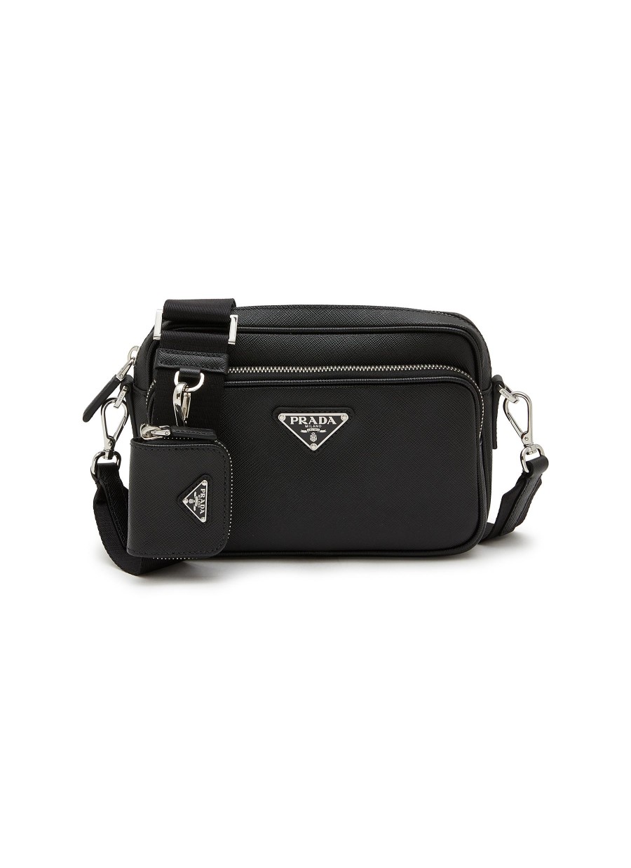 Men PRADA Crossbody | Saffiano Leather Crossbody Bag