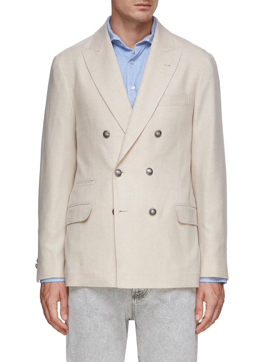 Men BRUNELLO CUCINELLI Jackets | Wool Blend Double Breasted Dinner Jacket