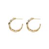 Women JOHN HARDY Fine Jewellery | Classic Chain Hammered 18K Gold Twisted Hoop Earrings