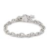 Women NUMBERING Fashion Jewellery | Rhodium Plated Brass Oval Chain Bracelet