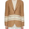 Men RING JACKET Suits | Notch Lapel Contrasting Stripe Blazer