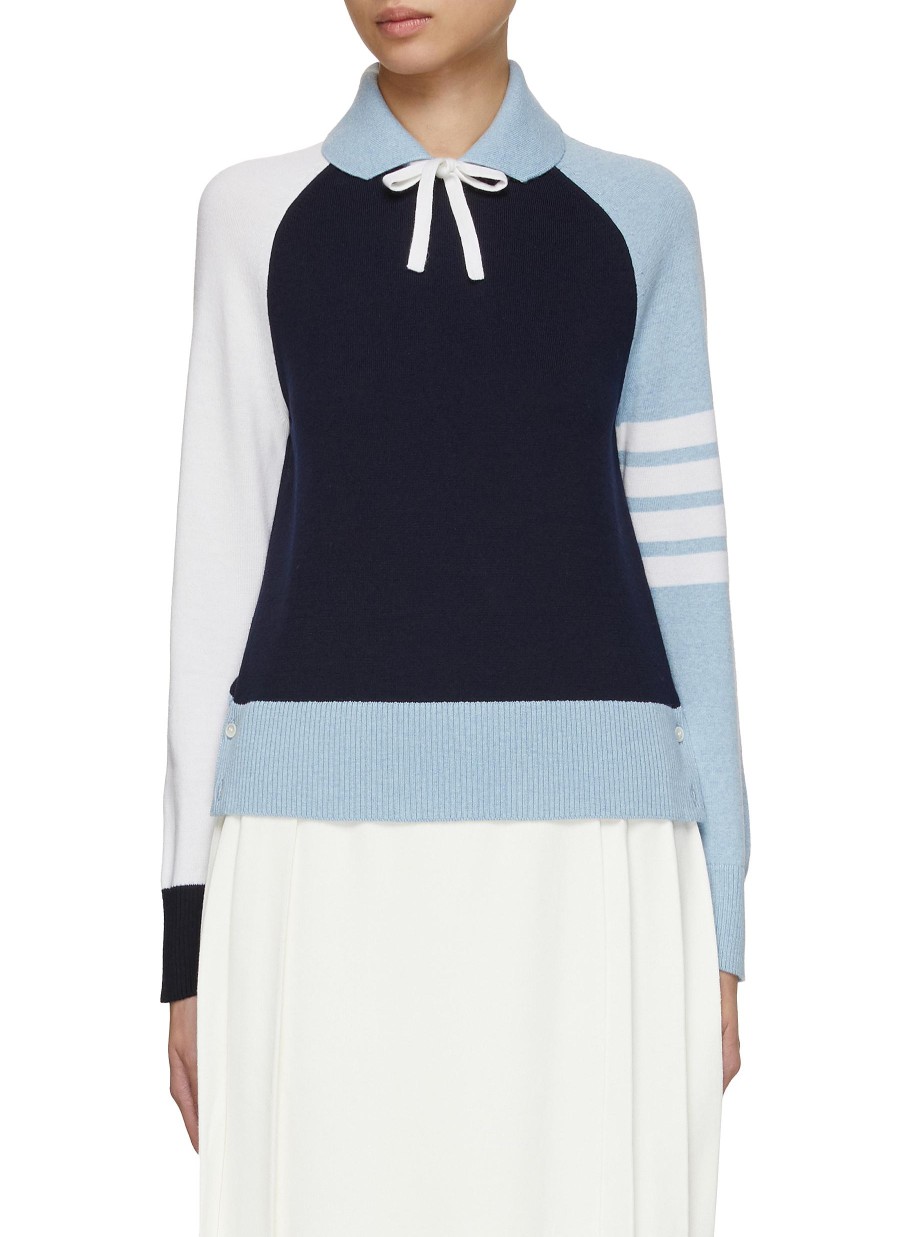 Women THOM BROWNE Tops | Colour Block 4 Bar Stripe Pullover